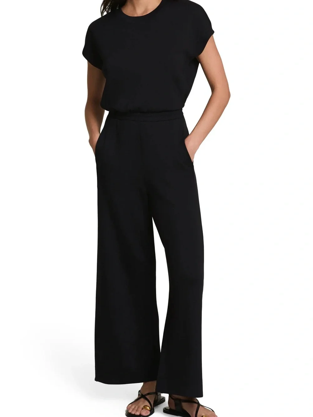Spanx Women’s AirEssentials® Cap Sleeve UPF 50+ Cinched Jumpsuit Black - Size 3X